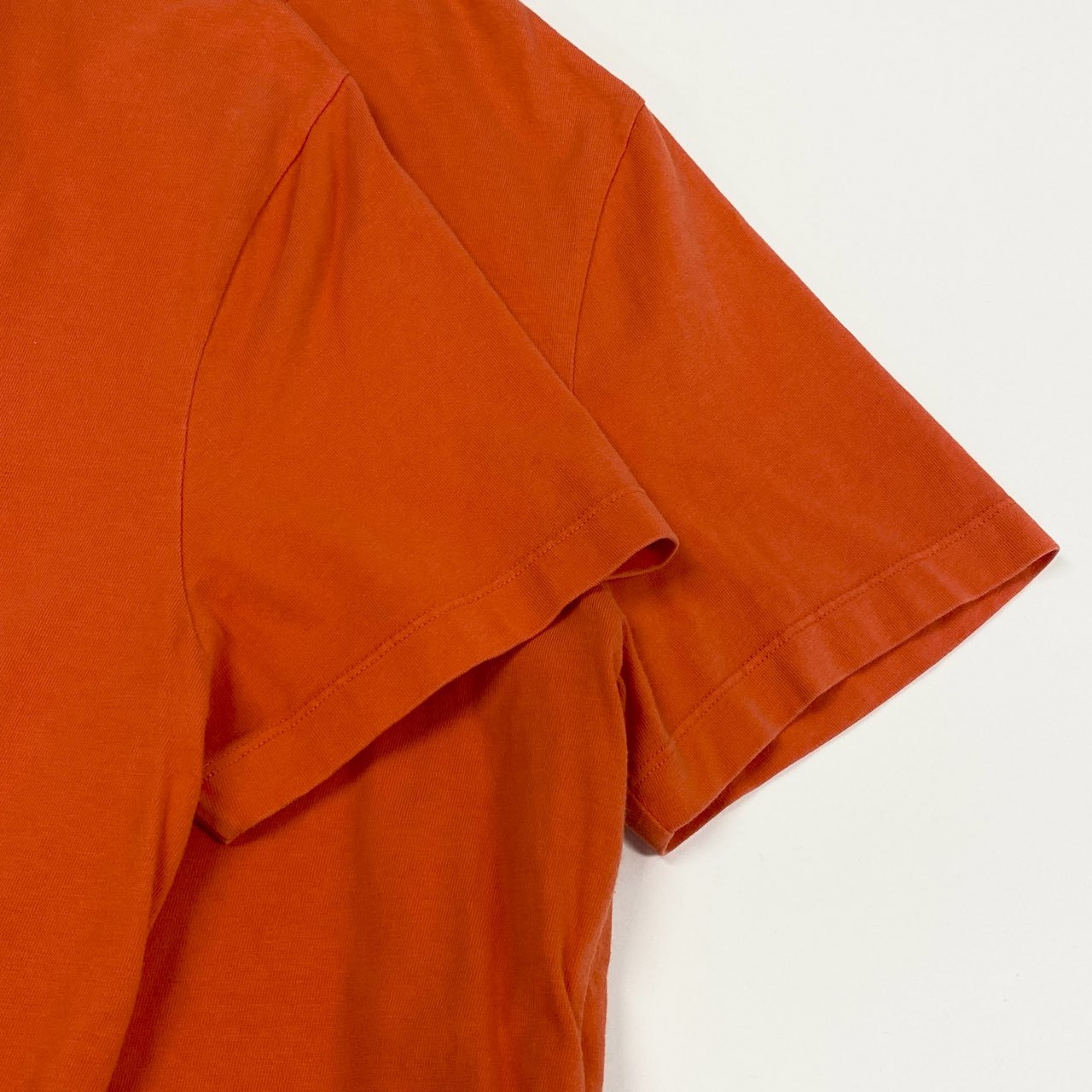 Aa30 MONCLER モンクレール 半袖Tシャツ コットンTシャツ サイドラインロゴ刺繍 トップス F10918C72010 8390T XLサイズ オレンジ コットン100％ メンズ 男性用o07t