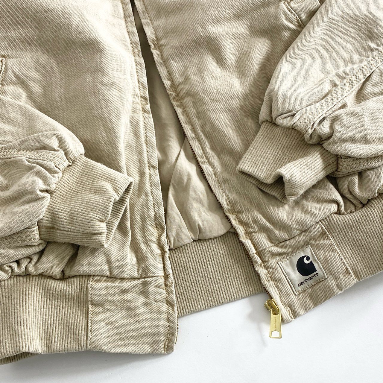 60e12 《未使用保管品》 タグ付 Carhartt WIP カーハート ダブルアイピ― SANTA FE BOMBER サンタフェボンバー ジャケット ブルゾン I030284 XSサイズ ベージュ コットン