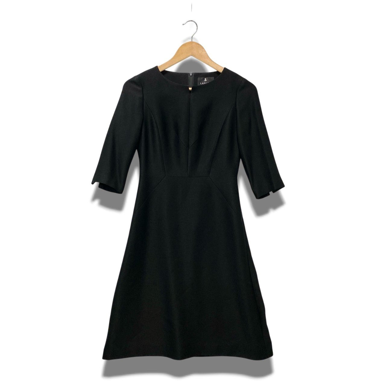 12b19《美品》 LANVIN ランバン 東京ソワール社製 ブラックフォーマル ジャケット ワンピース 冠婚葬祭 34 ブラック レディースu02t