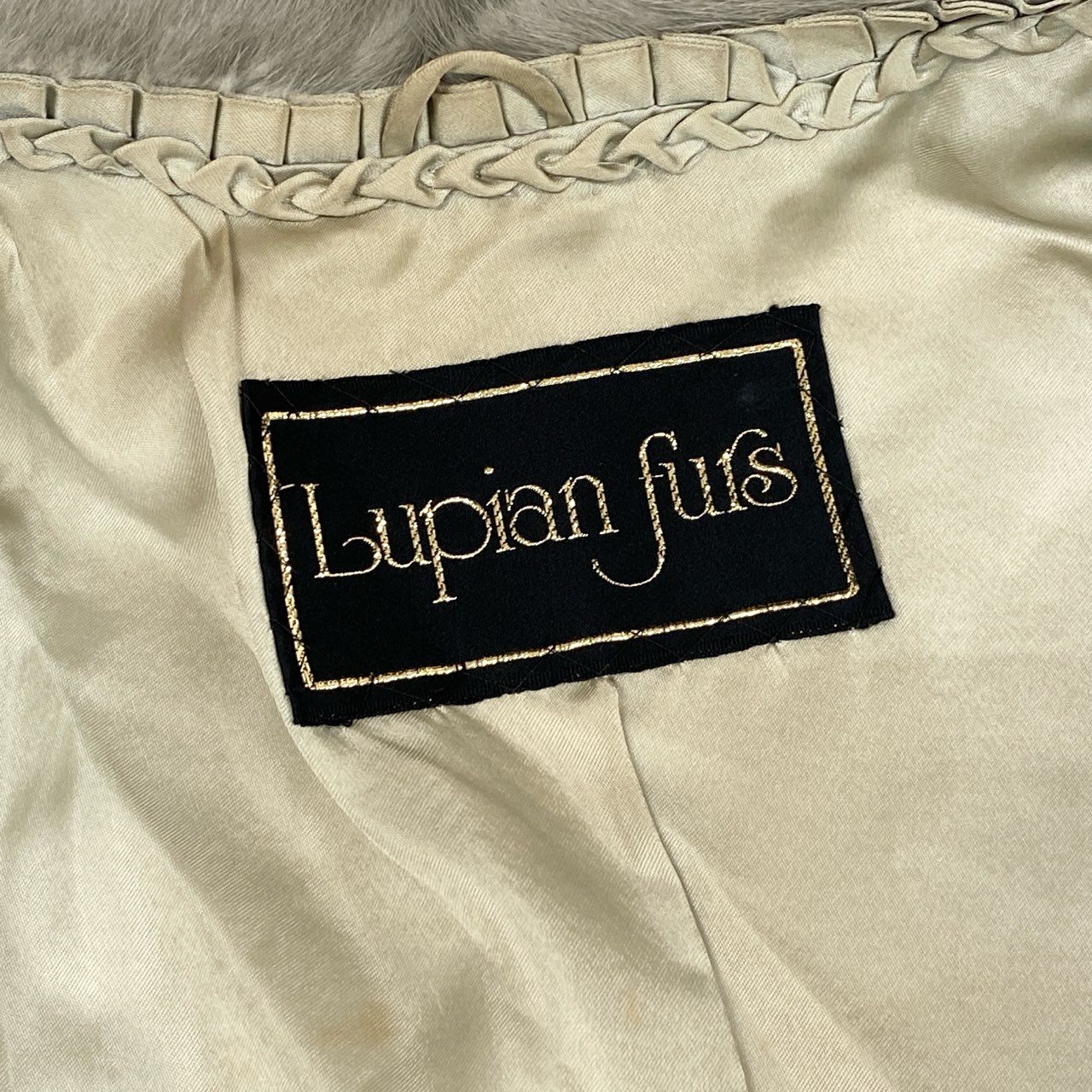 77L10 Lupian Furs サファイアミンク ファーコート サイズ11号 シルバーグレー 本毛皮 MINK FUR ポケット有t18r