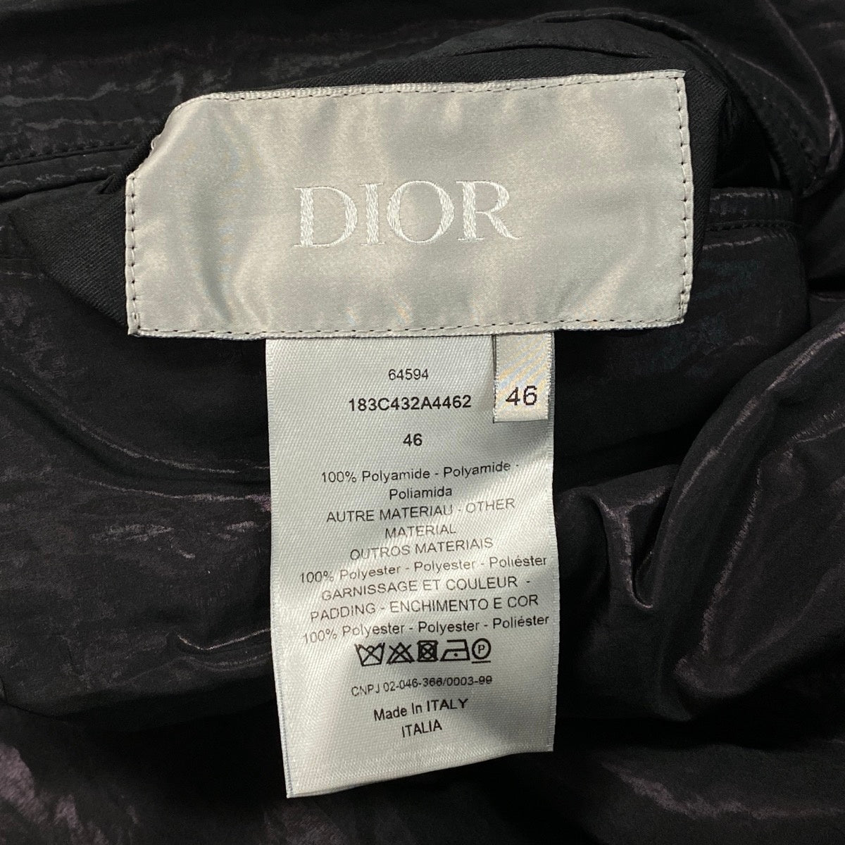 j13 【極美品】DIOR Homme ボンバージャケット オブリーク リバーシブル 46サイズ ブラック ポリエステル100％ メンズ 男性用k02i