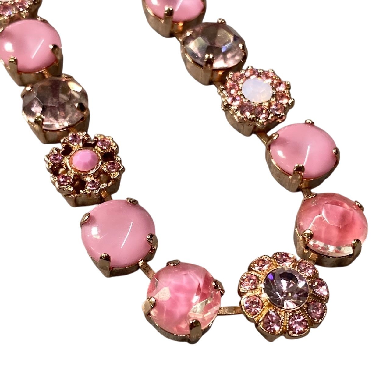 h11 ⑤ 《美品》 Mariana マリアナ 天然石 × クリスタル ビジュー ピンク アクセサリー ジュエリー アンティークt18r