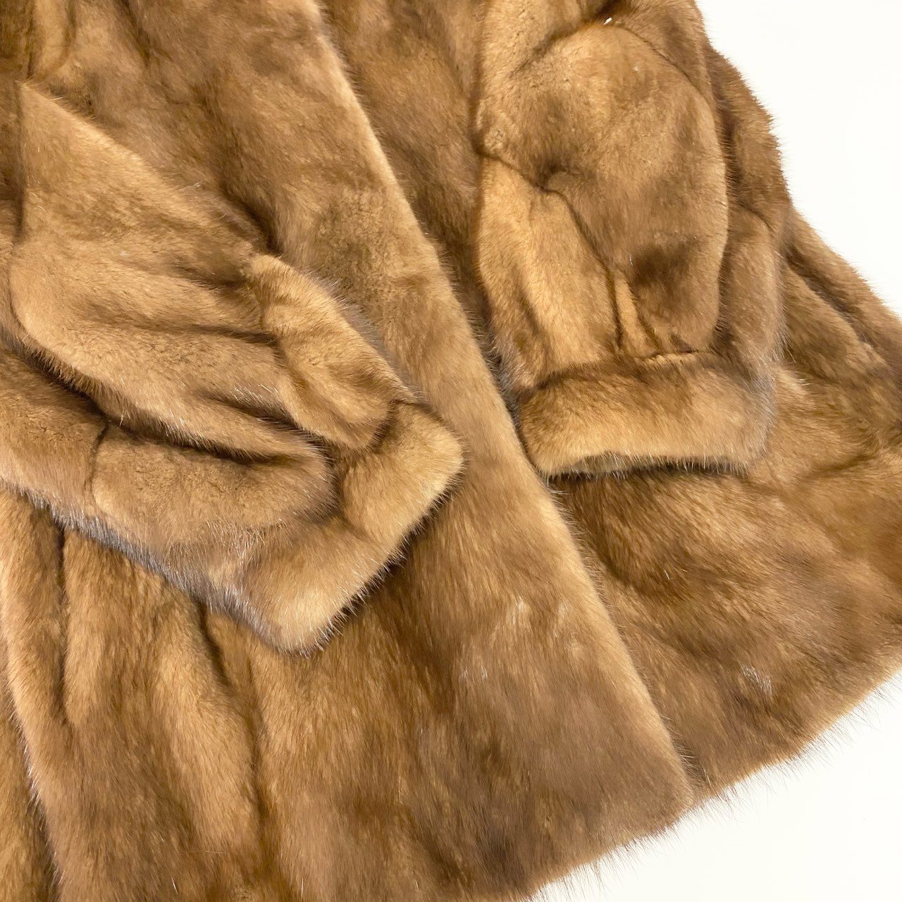 80i29 FOND MOONBAT ムーンバット デミバフ ミンクファー コート 11 M～L相当 ブラウン 本毛皮 MINK FURt18r
