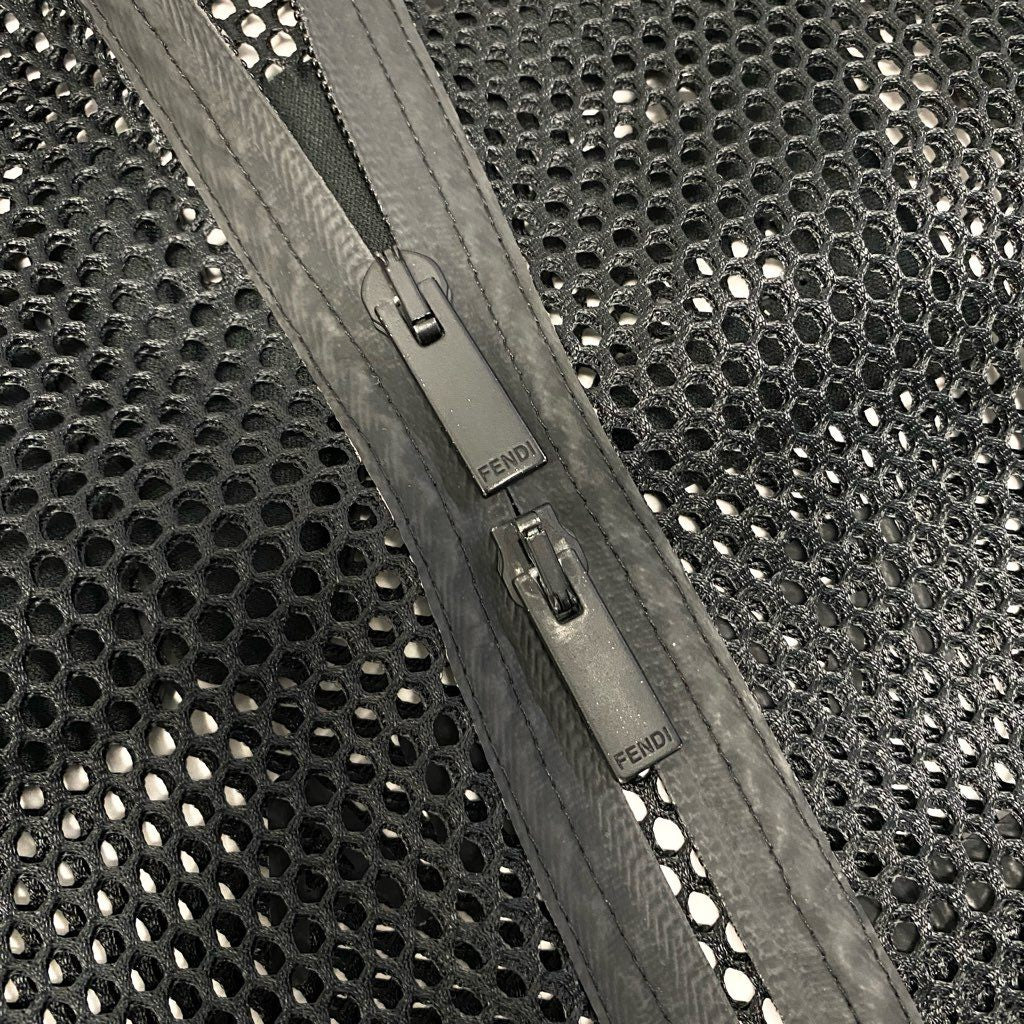 29a9 FENDI フェンディ フルジップ メッシュパーカー バグズアイ フーディージャケット バックロゴ イタリア製 メンズ 紳士服 FW0832 A6TS 48 ブラックo07t