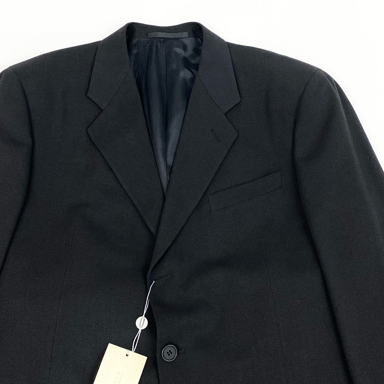 3d15 ARMANI COLLEZIONI アルマーニコレッツォーニ セットアップスーツ シングルスーツ フォーマル ビジネス サイズ54/R ブラック 無地 メンズ 紳士服o07t