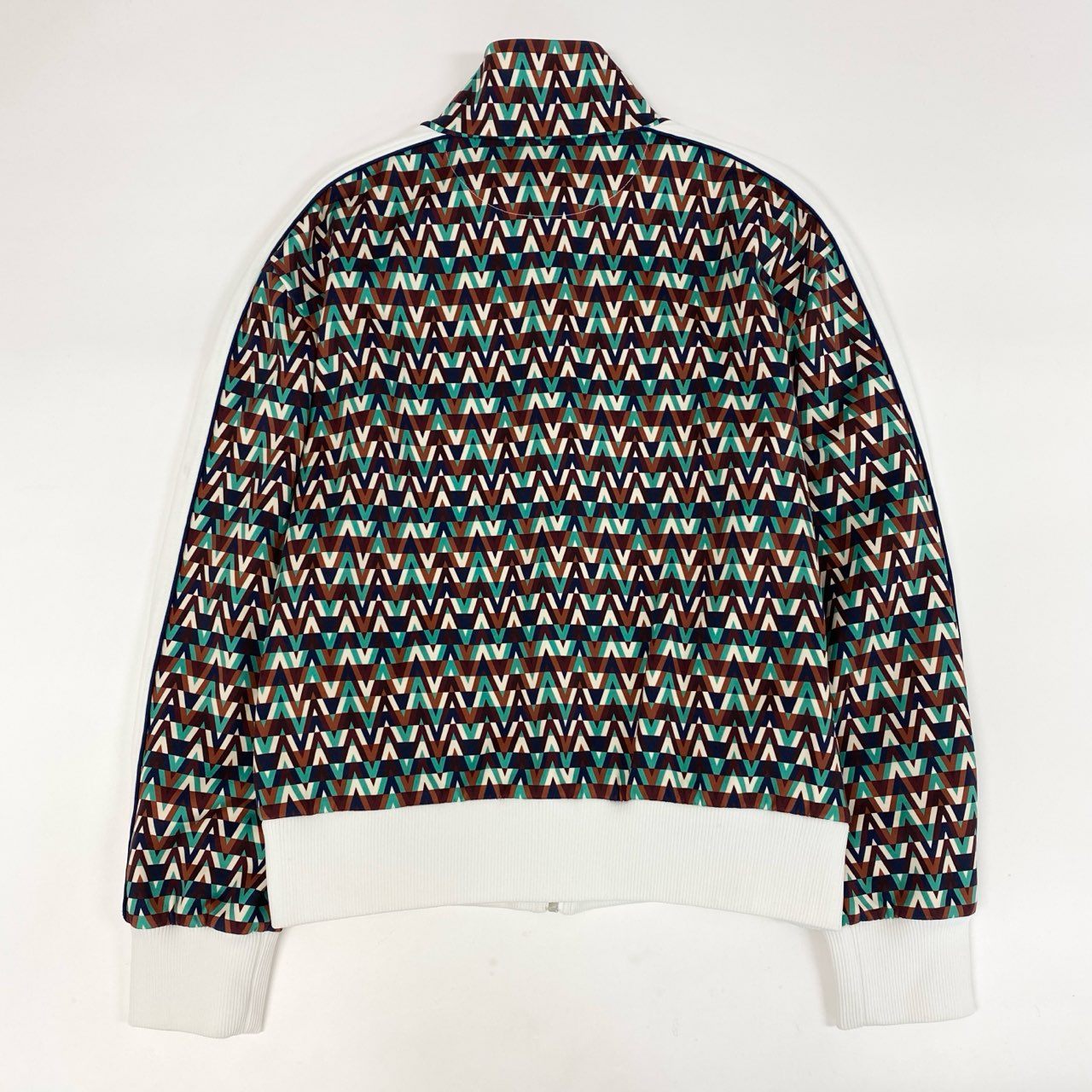 58i11 VALENTINO ヴァレンティノ オプティカル スウェットシャツ トラックジャケット 総柄プリント ジップアップ 大きいサイズ  XXL マルチカラー メンズo07t