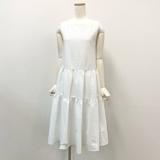 45j10 FOXEY NEW YORK フォクシーニューヨーク Dress Melia メリア ティアードワンピース ノースリーブワンピース レディース 女性用 43852 38 ホワイト ポリエステルu02t