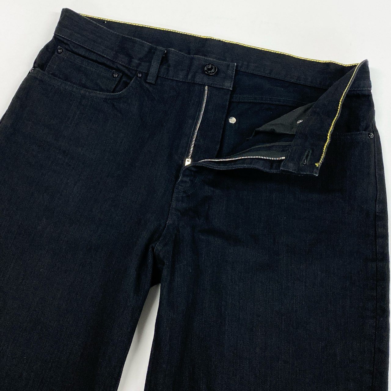 70L23 【美品】LOUIS VUITON ルイヴィトン ストレートデニム レギュラー コットン デニムパンツ HID80WDK0 A310 33サイズ ブラック コットン100％ メンズo07t