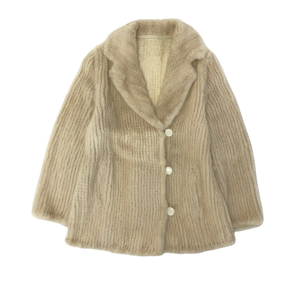 38c3 パールミンク リバーシブル ファーコート サイズF ホワイト 本毛皮 Pearl Mink Fur Coatt18r