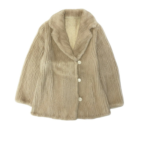38c3 パールミンク リバーシブル ファーコート サイズF ホワイト 本毛皮 Pearl Mink Fur Coatt18r