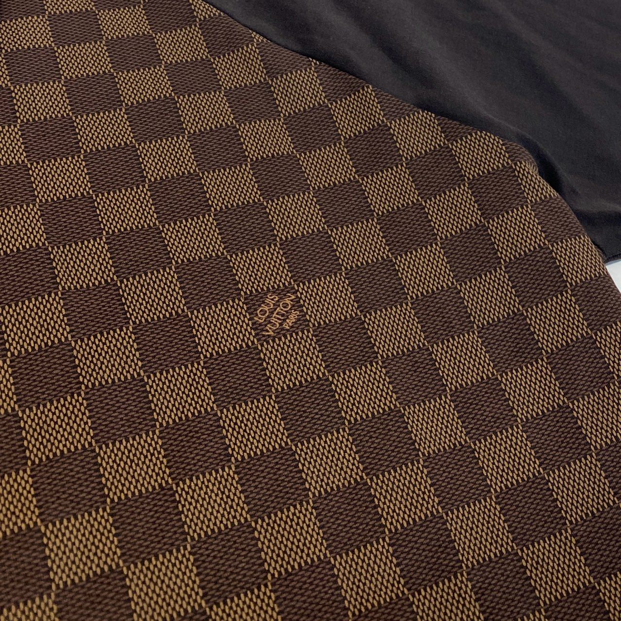 Mc16【未使用】LOUIS VUITTON ルイヴィトン ダミエ Tシャツ 半袖カットソー サイズS ブラウン メンズ トップスta1