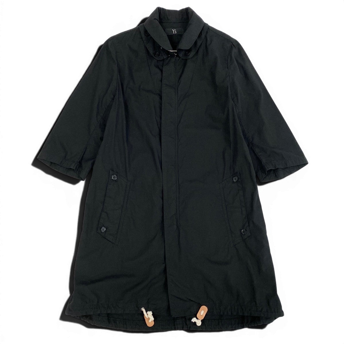 Ae25 Y`s ワイズ YOHJI YAMAMOTO ヨウジヤマモト ダブルジップ コートブルゾン 薄手 アウター サイズ2 ブラック コットン100％ レディースta1