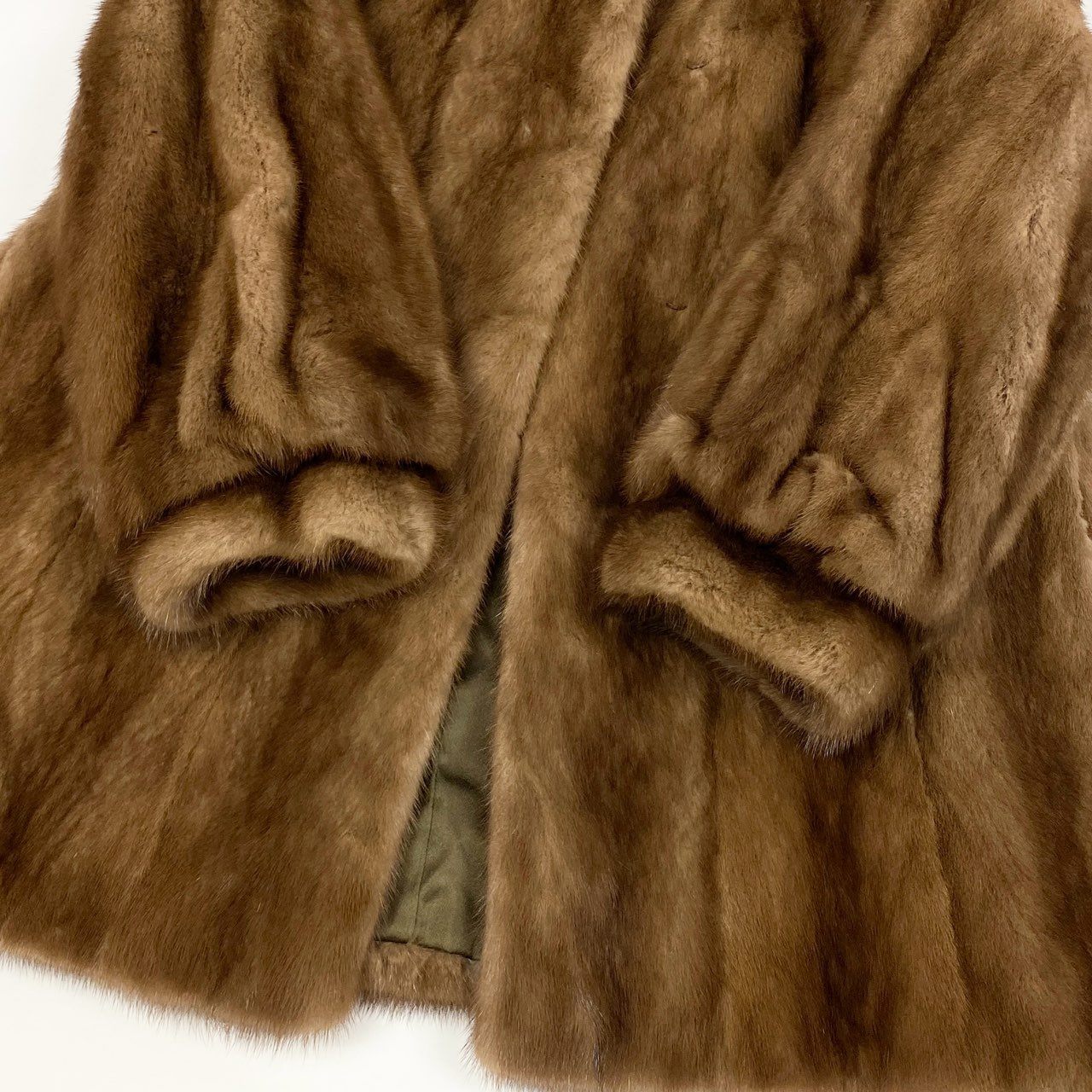 16a16 定価95万 パステルミンク ロングコート サイズ13 ブラウン 本毛皮 Pastel Mink Fur Coatt18r