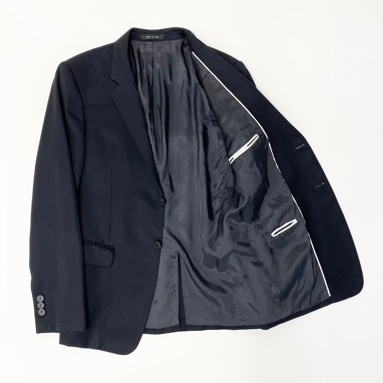 10c29 EMPORIO ARMANI エンポリオアルマーニ セットアップスーツ フォーマル 薄手 イタリア製 DAVIDLINE メンズスーツ 男性用 ブラックo07t