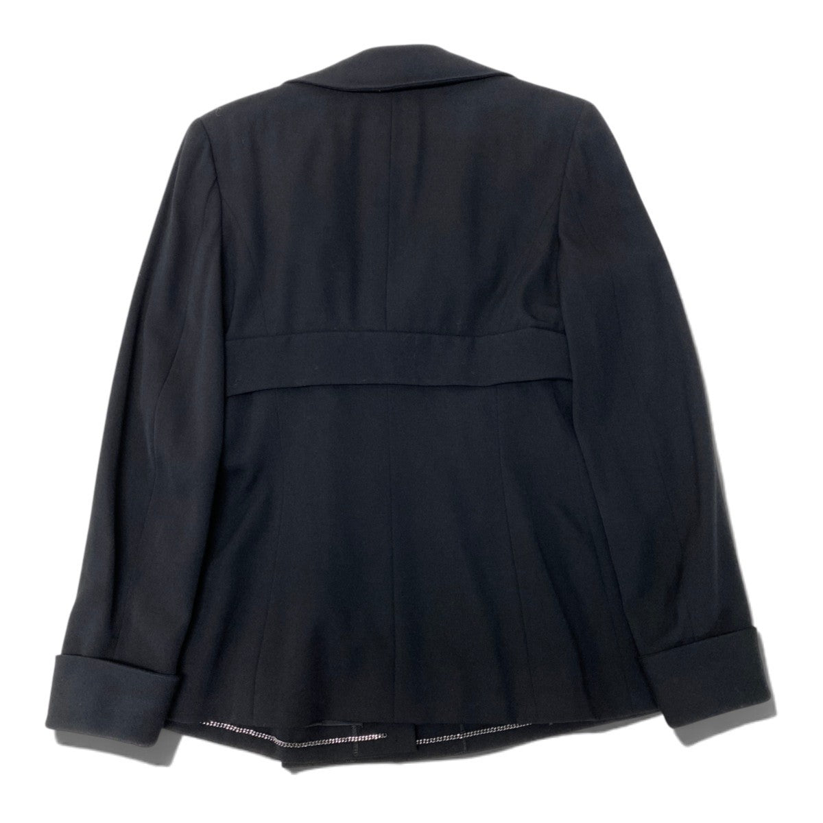 i13 CHANEL シャネル 98P 特殊形状 テーラードジャケット Vinatge Architectural Blazer Black P11222 Size38 ブラックt18r