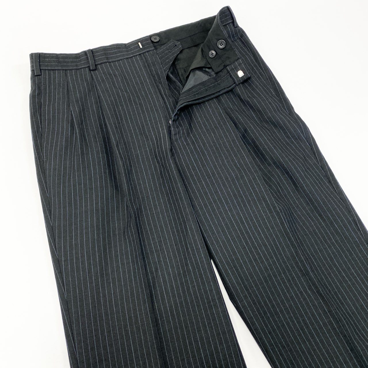 51Ⅼ2 Brooks Brothers ブルックスブラザーズ セットアップスーツ シングル 3B ストライプ柄 ウール混 メンズ 紳士服 ビジネス 40REG ブラックu02t