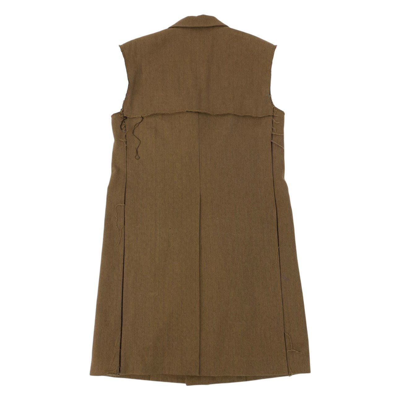 15c5 MIOSMOKEY ミオズモーキー 22AW カットオフ ベスト STRIPE CUT OFF GILET ロングジレ サイズ36 ベージュ レディース アウターk02i