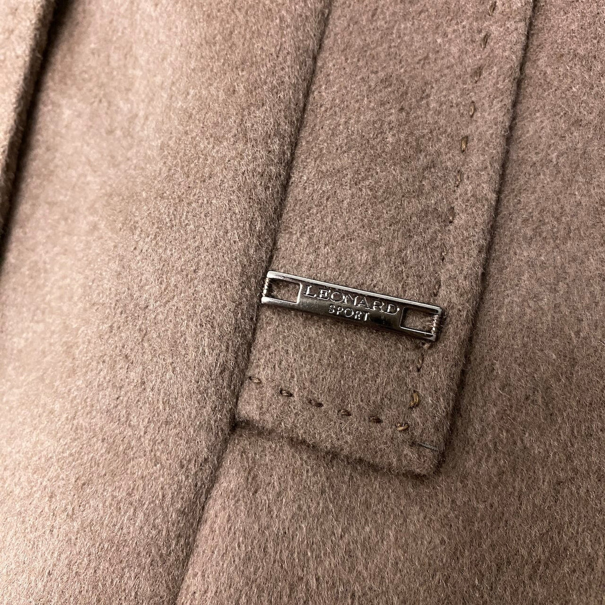 26j20 【美品】 LEONARD SPORT レオナールスポーツ ダブルブレスト ジャケットコート ハーフコート サイズ40 ブラウン カシミヤ100％ レディースu02t