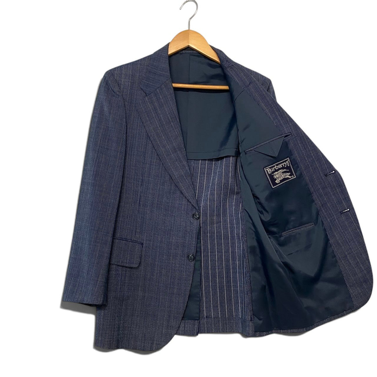 80i10 Burberrys バーバリー セットアップ シングルスーツ 2B ストライプ柄 ネイビー メンズ 紳士服o07t