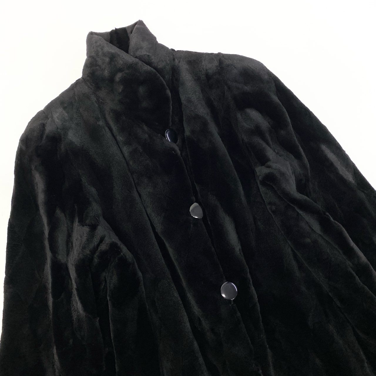 84a14 シェアードミンク ミンクコート 毛皮コート リバーシブル ダイヤ模様 F ブラック系 ミンクファー ダークミンクt18r