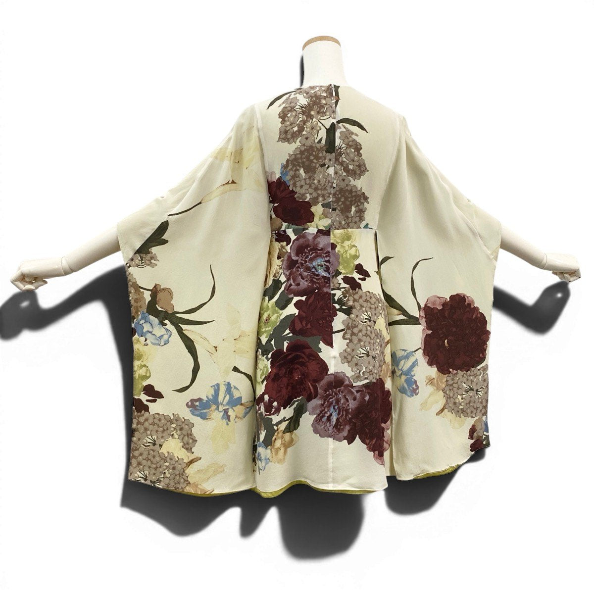Eg16 VALENTINO ヴァレンティノ Kimono-Sleeve Printed Mini Dress フローラルプリント サイズ38 マルチカラー シルク100％ レディースta1