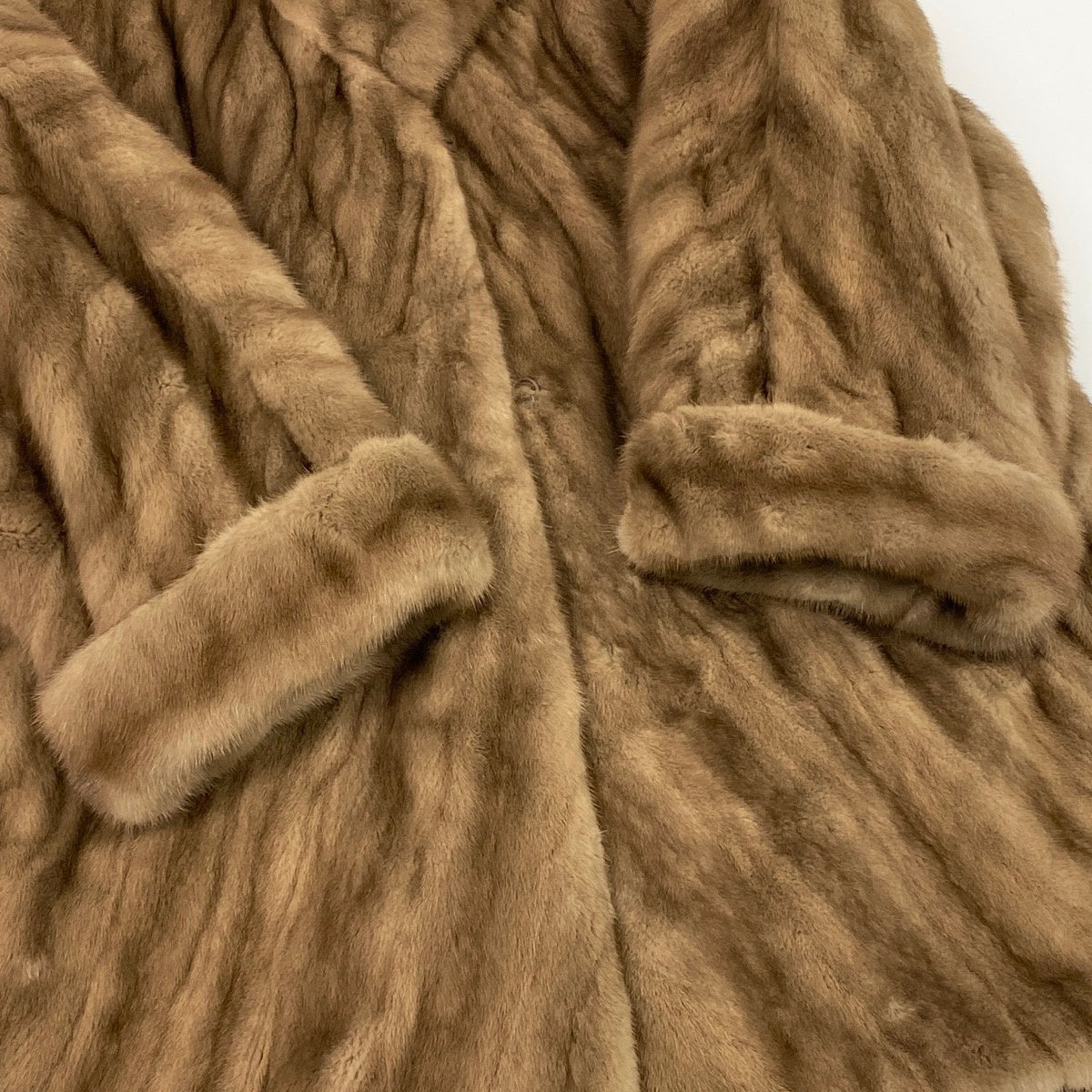 27f3 CB 希少デザイン パステル ナチュラルミンク ロングコート サイズF 茶系 最高級 本毛皮 Mink Fur Long Coatt18r