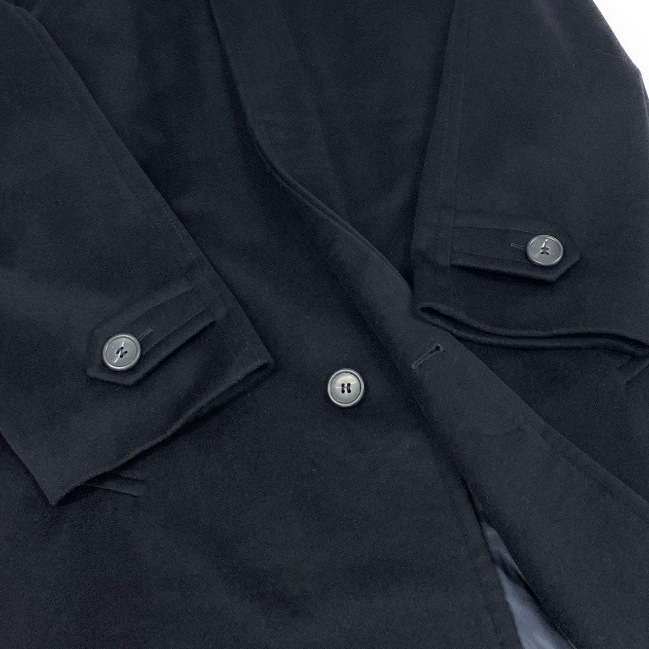 37d14 BOSS HUGO BOSS ボス ヒューゴボス ステンカラーコー ト ロングコート ロロピアーナ生地 ウールカシミヤ混 サイズ46 ブラック メンズ 紳士服o07t