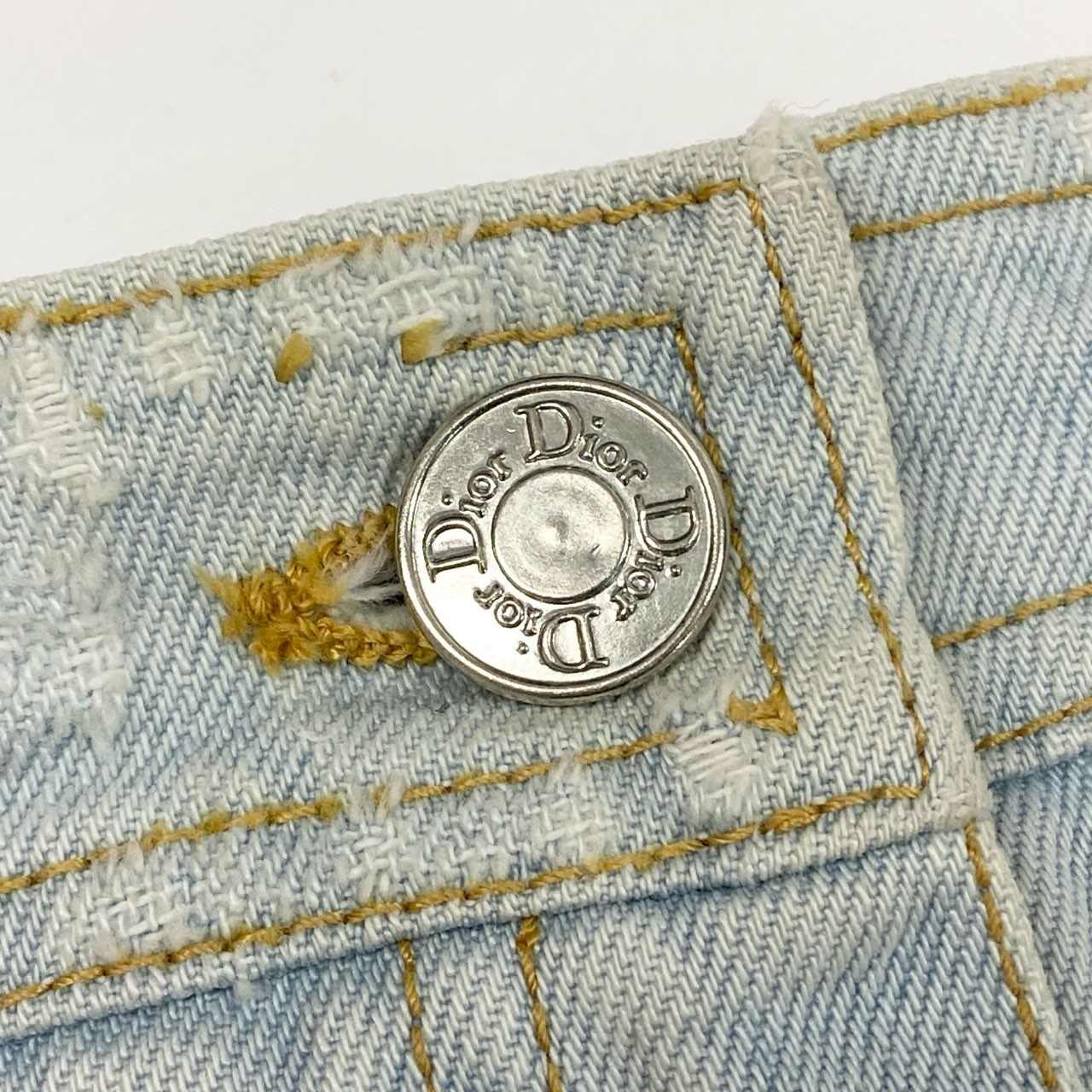 Ic6 Christian Dior クリスチャンディオール Hardcore ハードコア デニムスカート スタープレートチェーン 4E12033930 36サイズ ライトブルー コットン100％ レディース 女性用o07t