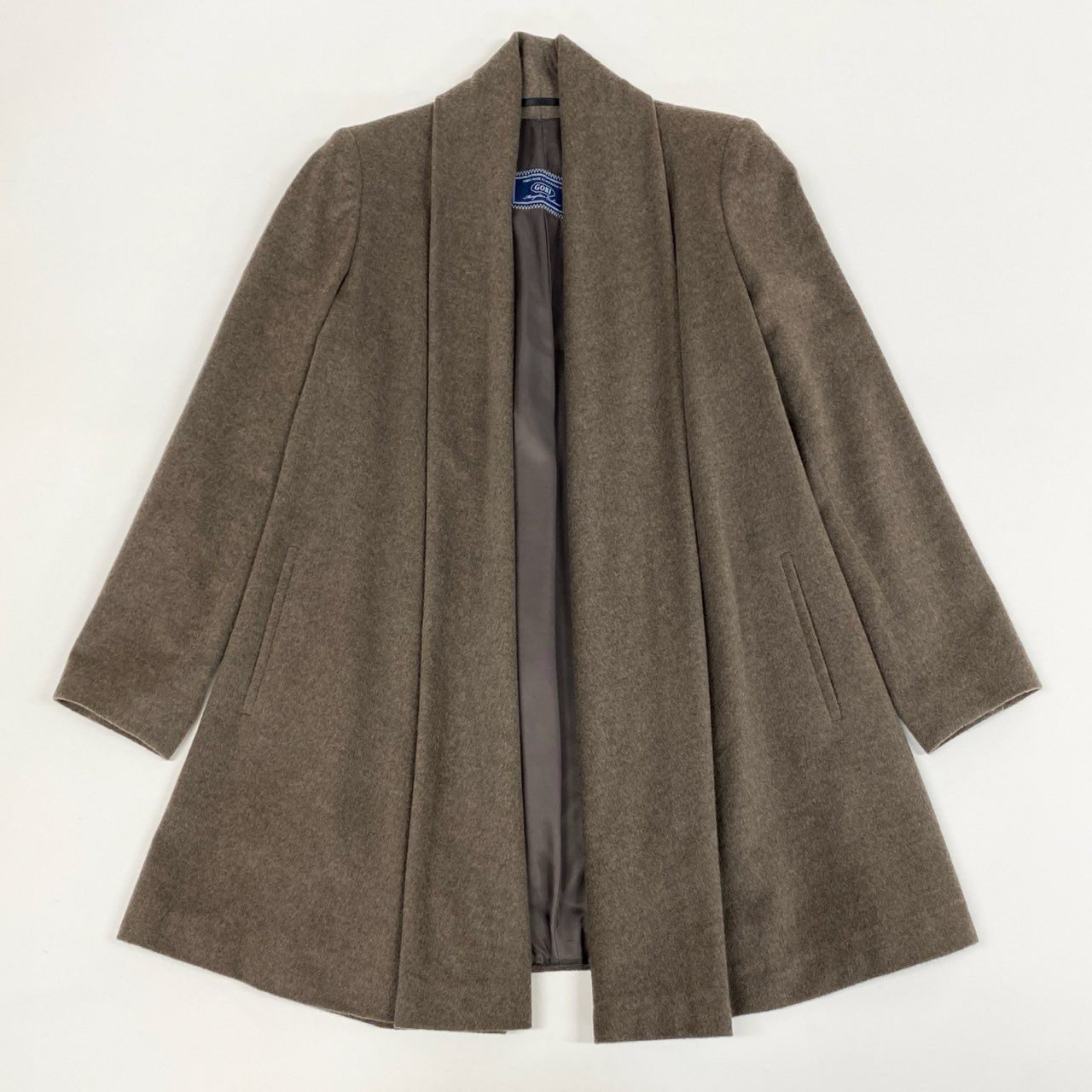 84j5《美品》 GOBI ゴビ 総カシミヤ ジャケット ハーフコート  Mサイズ ブラウン カシミア100 レディースo07t