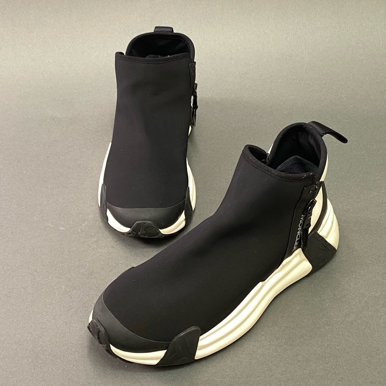 6l4 MONCLER モンクレール COMPASSOR ZIP SNEAKERS サイドジップ スニーカー 38 ブラック イタリア製 シューズ