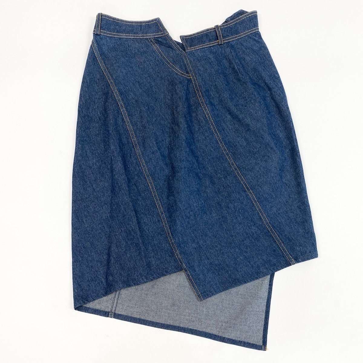 Eh10 《美品》 Christian Dior クリスチャンディオール 2000年 ジョンガリアーノ アシンメトリー デニムスカート 40 インディゴブルーu02t