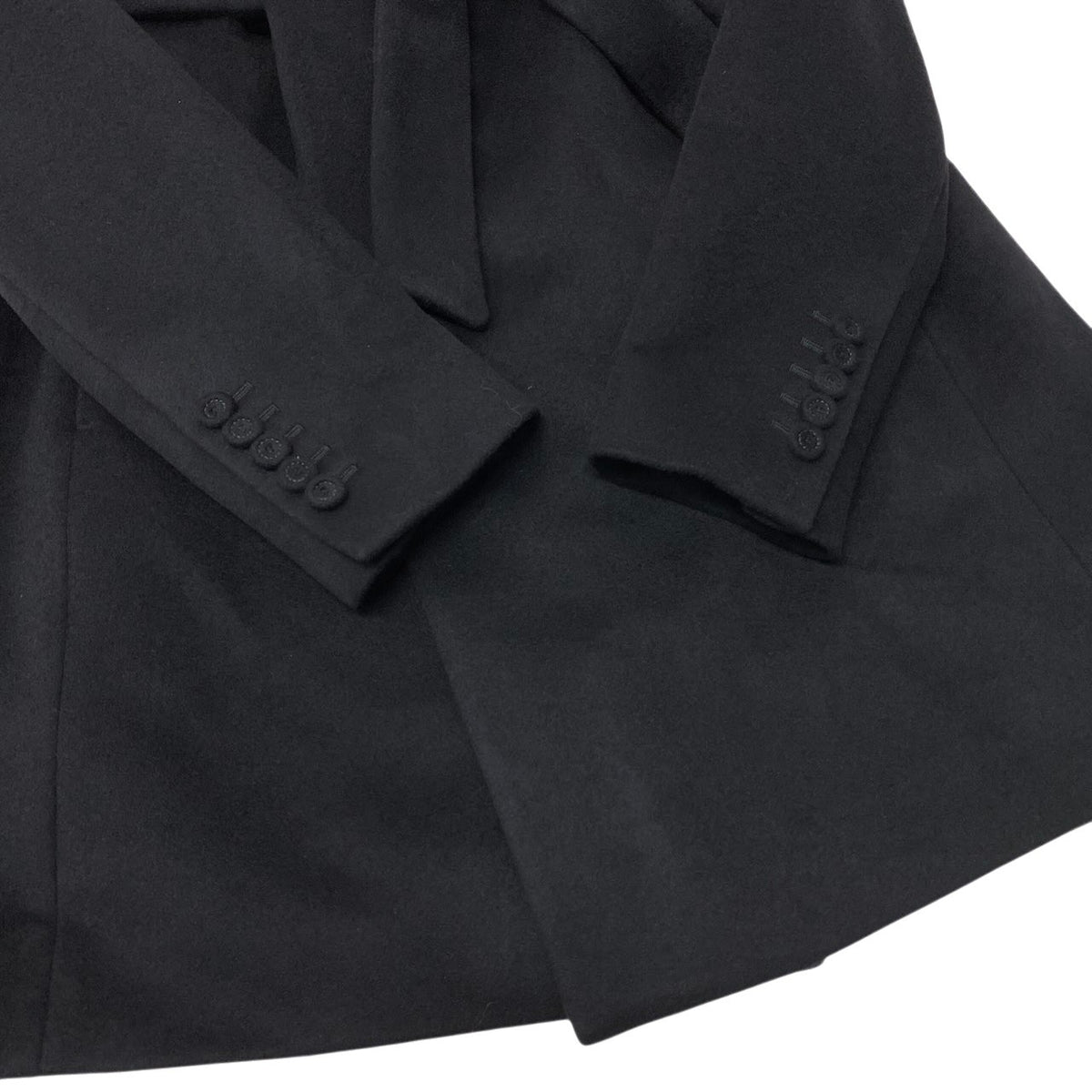 46j15 【極美品】 DIOR HOMME ディオールオム スタンドカラー ロングコート ベルト付 ウールカシミヤ混 183C354A3183 サイズ46 ブラック メンズ アウターu02t