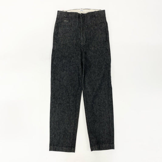 63j9 《美品》Dhal ダル ハイウエストデニムパンツ テーパードパンツ ジーンズ ボトムス 日本製 XSサイズ ブラック メンズo07t