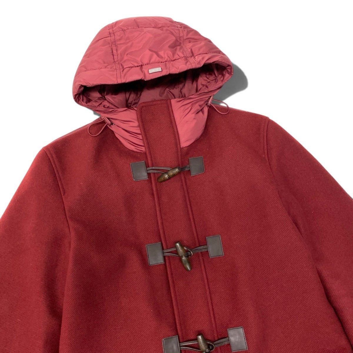 93j21 HERNO ヘルノ ダッフルコート 異素材切替 アウター 46サイズ バーガンディー メンズ 男性用u02t
