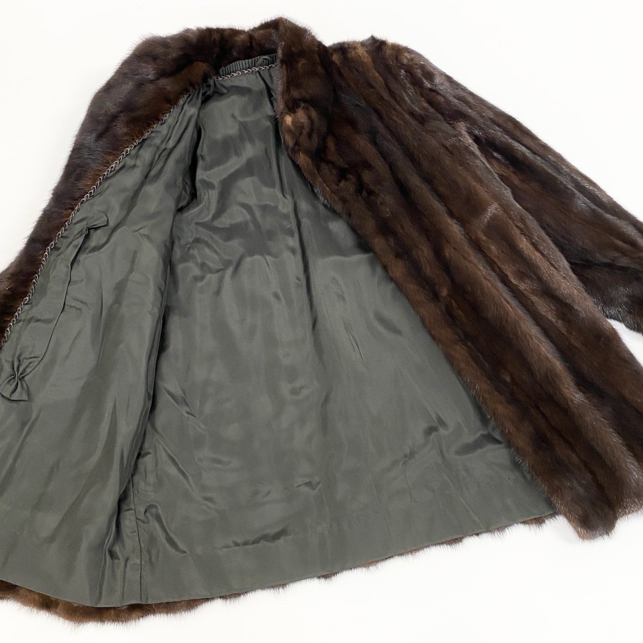 25j24 SAGA MINK サガミンク 銀サガ デミバフミンク ミンクコート 毛皮コート セミロングコート 11 ブラウン ミンクファー 毛並み綺麗u02t