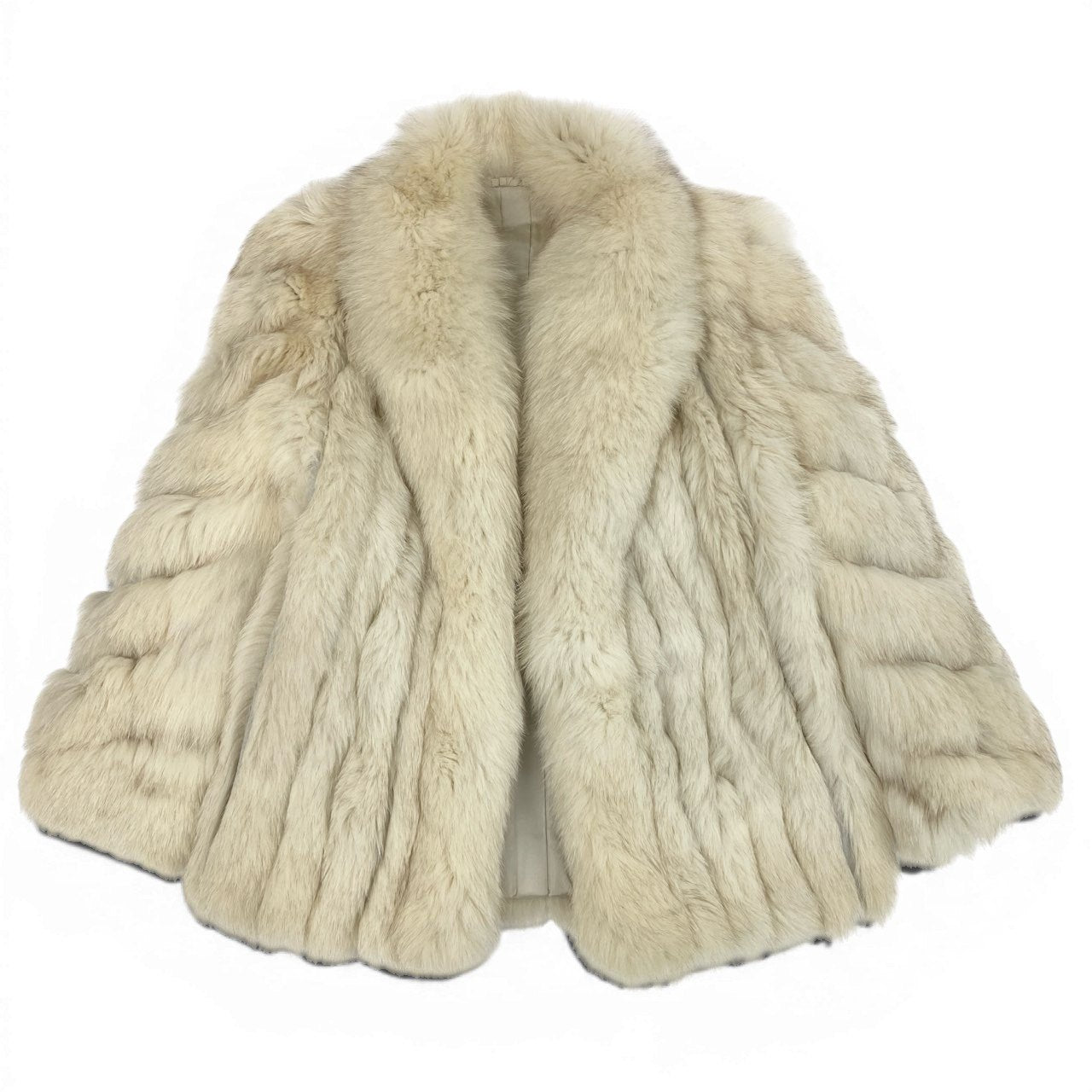 73a21 ブルーフォックス ファーコート サイズF ホワイト 本毛皮 Blue Fox Fur Coat リアルファーt18r