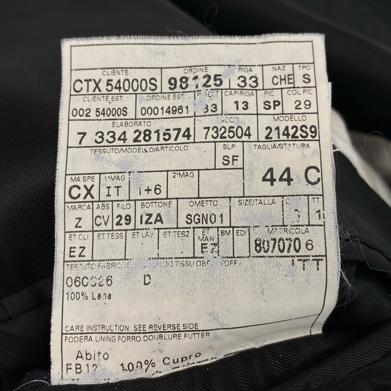 86l20 Ermenegildo Zegna エルメネジルドゼニア スーツセットアップ テーラージャケット スラックス 44サイズ ブラック メンズk02i