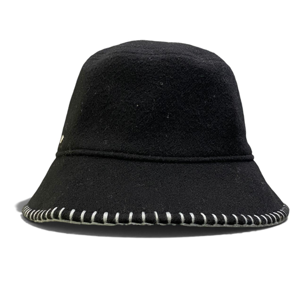 i2 【極美品】 Hermès エルメス アヴァロン ステッチ ウールハット カシミヤ混 セリエボタン H242041N サイズ57 ブラック レディース
