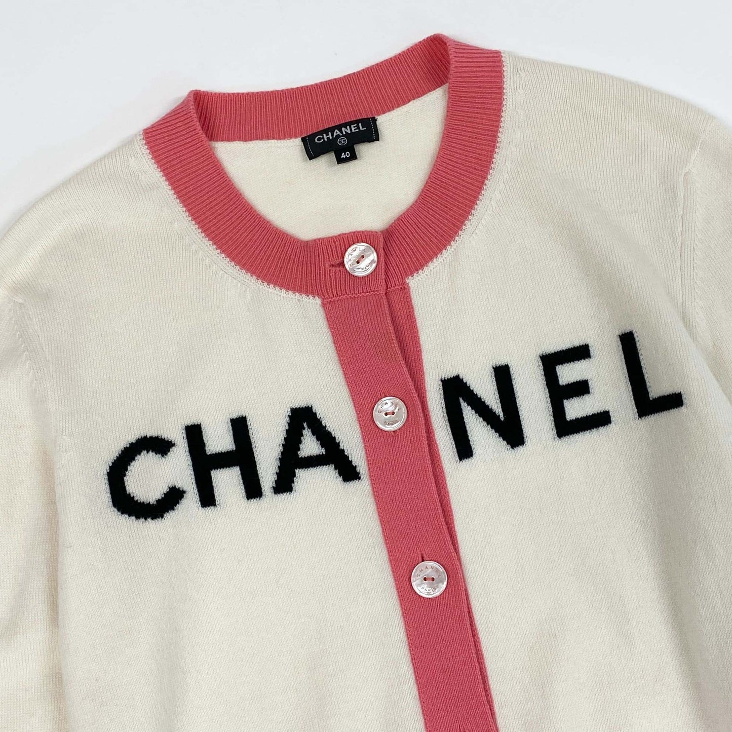 b23 CHANEL シャネル P61427 2019年 カシミヤ100％ カーディガン ニット サイズ40 レディースta1