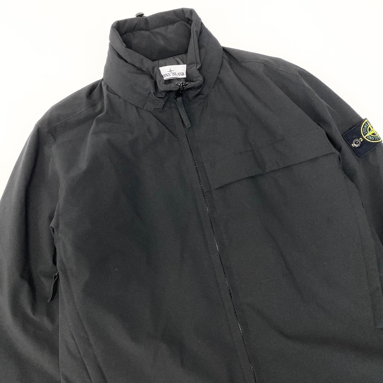 75d13 Stone Island ストーンアイランド プリマフロント スタンドカラー ソフトシェル ハーフコート 771540627 Mサイズ ブラック メンズ 男性用sn1