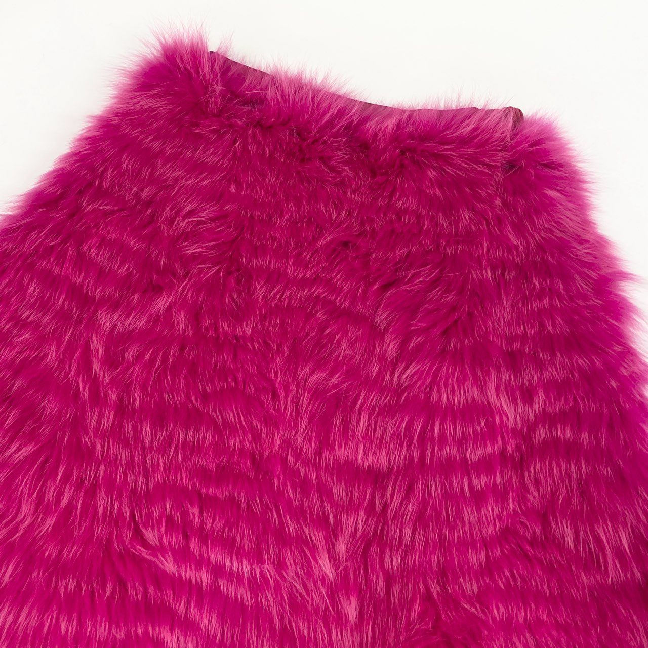 27k24《希少》 TESS 染めフォックスファー ロングスカート ピンク 最高級本毛皮 FOX FUR リアルファーt18r