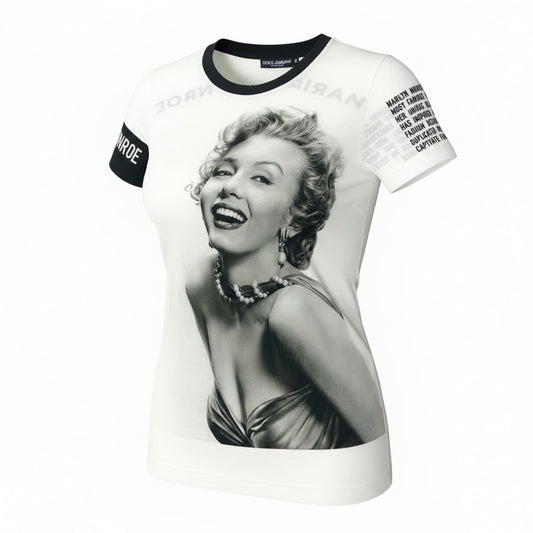 Ic5 《極美品》 DOLCE&GABBANA ドルチェアンドガッバーナ マリリンモンロー Tシャツ Marilyn Monroe T-shirt サイズXS ホワイト D&G ドルガバt18r