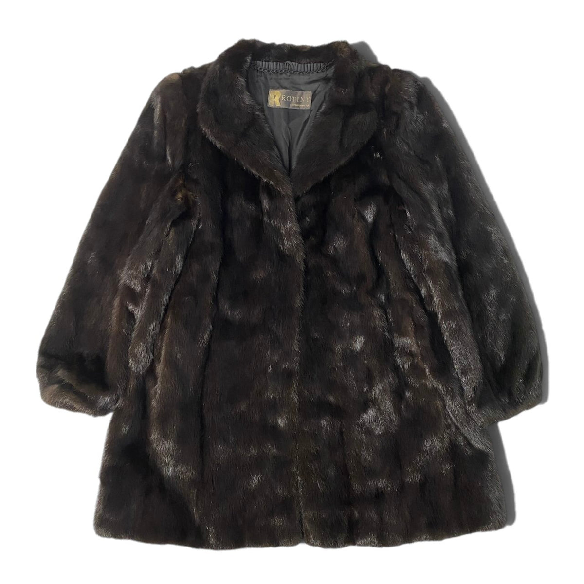 64j27 SAGA MINK 銀サガ 毛皮コート マホガニーミンク  サイズ13 ダークブラウン 本毛皮 MINK FUR レディースu02t
