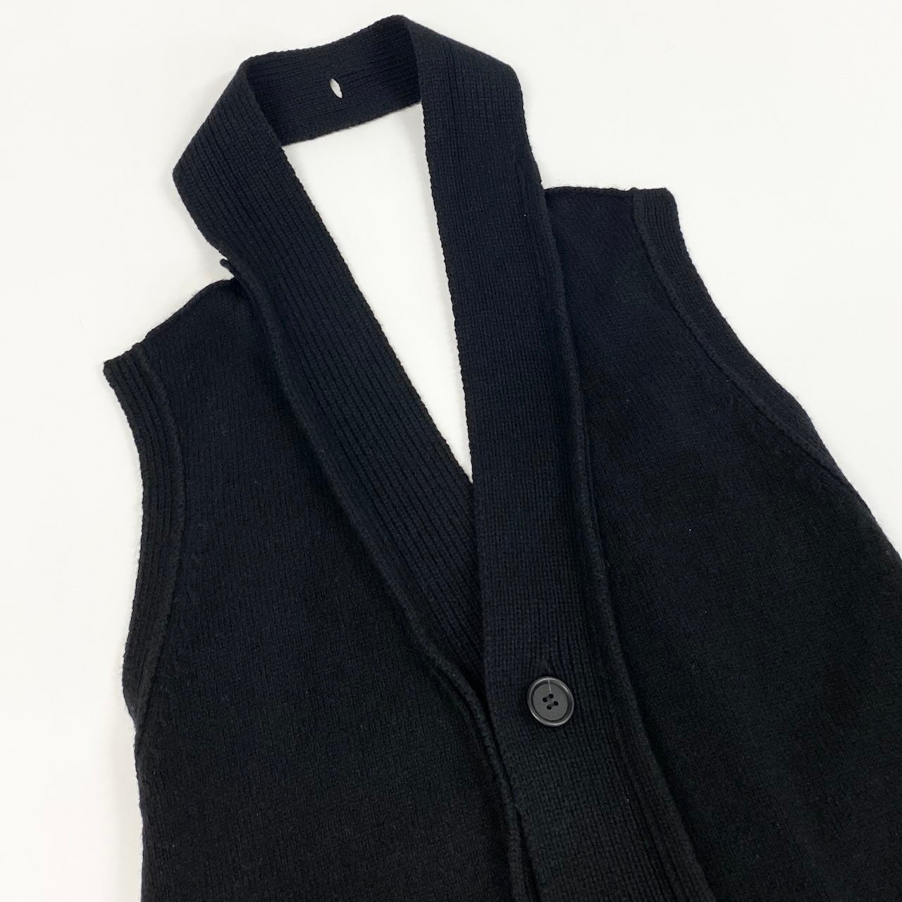 20d18 Yohji Yamamoto ヨウジヤマモト 変形ニットベスト ニットセーター トップス FV-B52-001 2サイズ ブラック メンズ 男性用u02t