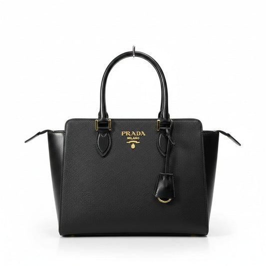 g14《極美品》 PRADA プラダ サフィアーノ 2WAY ハンドバッグ Saffiano 2Way Hand Bag 1BA113 ブラック ギャラ有t18r