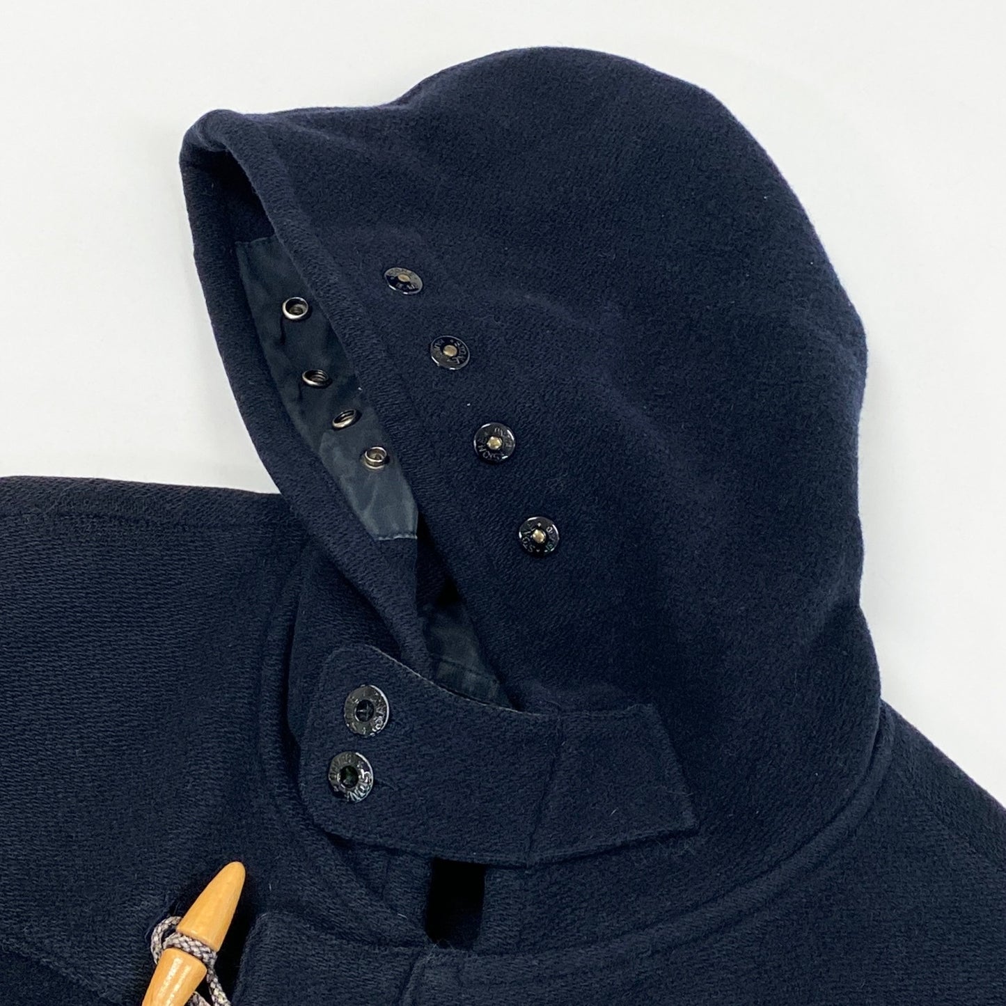 85l20 STONE ISLAND ストーンアイランド 90s ダッフルコート モンゴメリーコート アウター グリーンエッジ 腕章 S ネイビー ウール メンズ アーカイブ マッシモオスティk02i