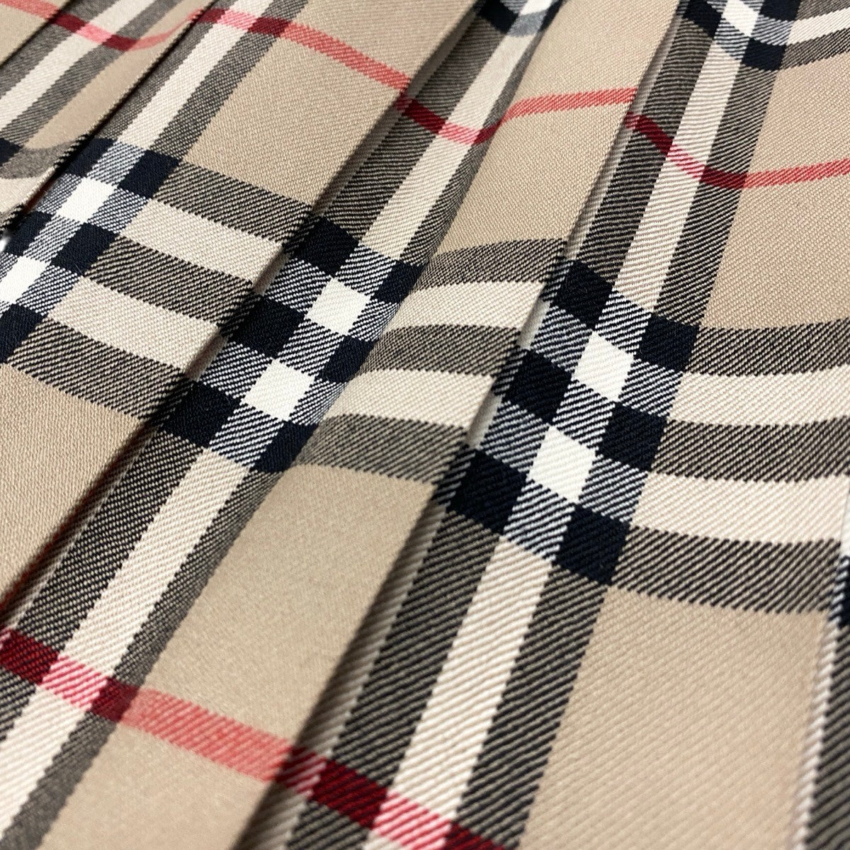 Ih10 BURBERRY バーバリー ノバチェック プリーツスカート 膝丈 ベージュ レディースo07t