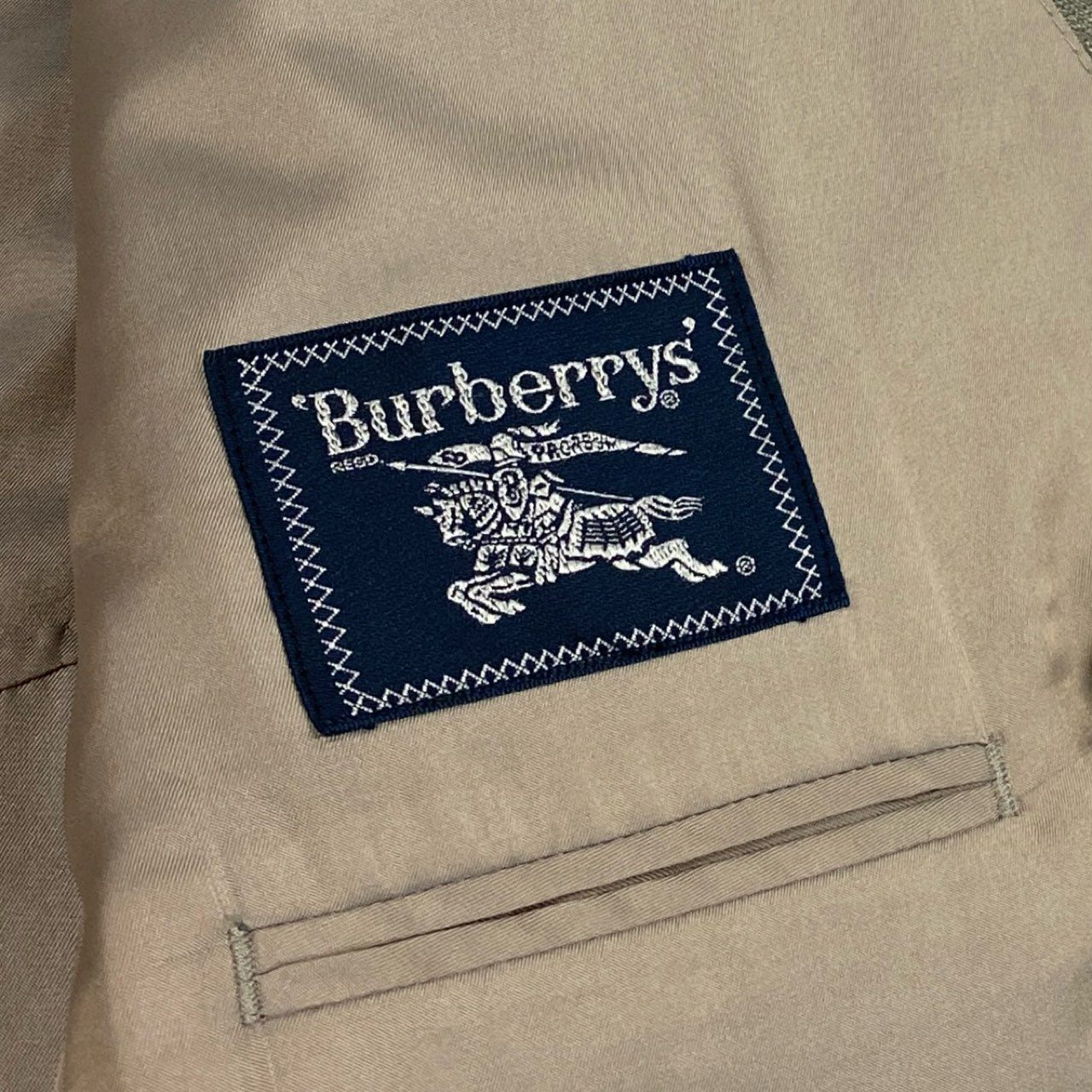 35d3 Burberrys バーバリーズ スーツセットアップ テーラードジャケット スラックス Mサイズ カーキグレー ウール100％ メンズ 男性用o07t