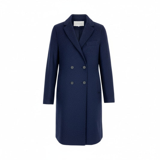 12L15 HARRIS WHARF LONDON ハリスワーフロンドン チェスターコート ロングコート アウター ダブルブレスト 40 ネイビー ウール レディースk02i