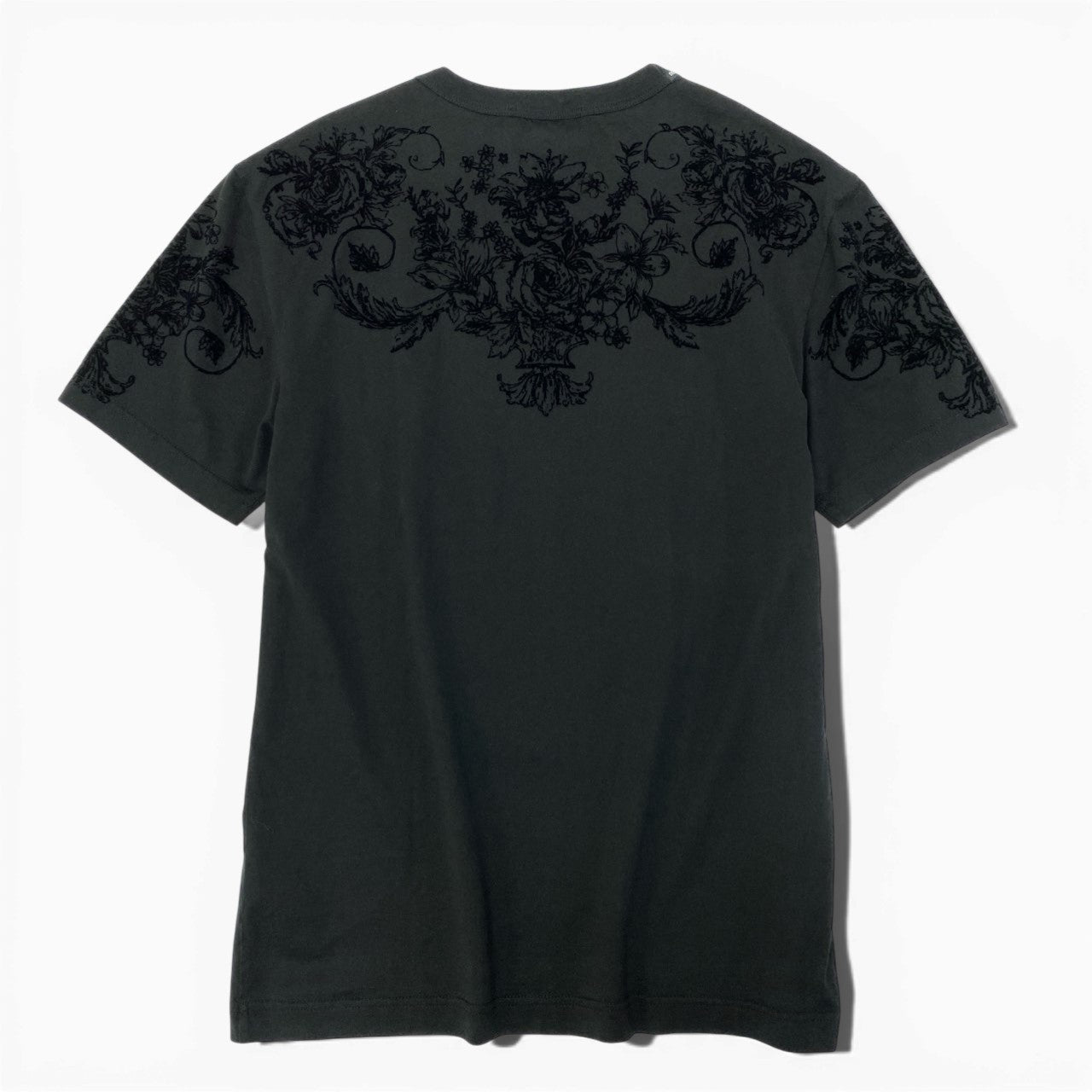 14c3 DOLCE&GABBANA ドルチェアンドガッバーナ 半袖Tシャツ フロックプリント バロック調 トップス G8KBAT/G7SPM 46サイズ ブラック コットン100％ メンズ 男性用o07t